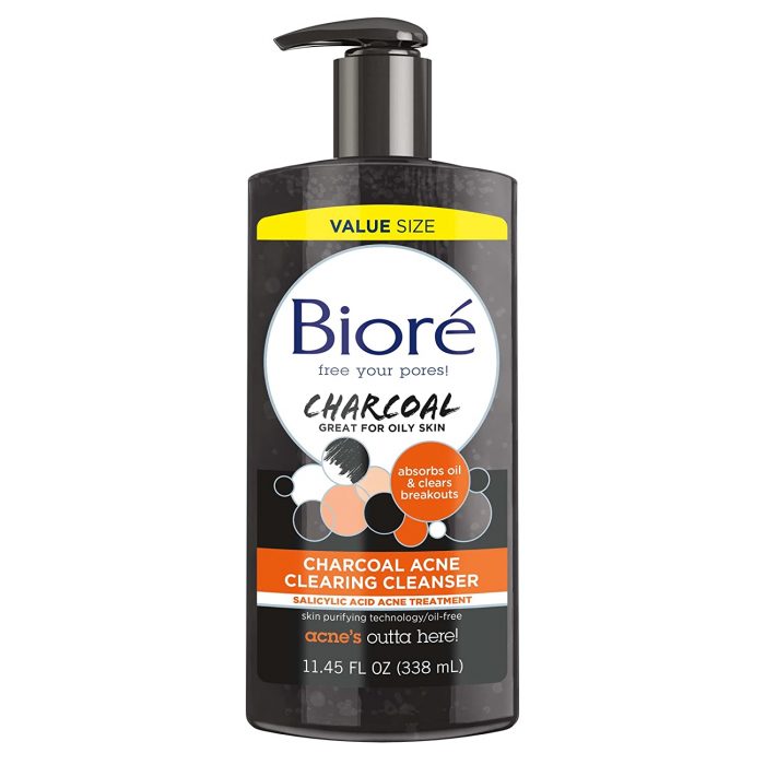 Biore Charcoal Face Wash, 1% Salicylic Acid - Image 1