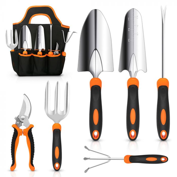 Garden Tool Set, CHRYZTAL Stainless Steel Heavy Duty Gardening Tool Set - Image 1