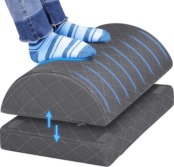 CushZone Foot Rest for Under Desk at Work Adjustable Foam for Office - Image 1