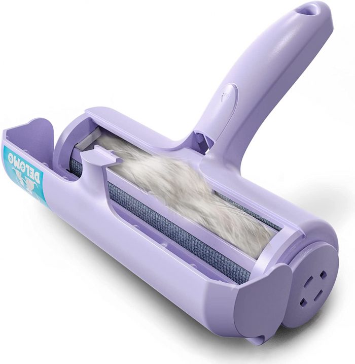 DELOMO Pet Hair Remover Roller Dog & Cat Fur Remover with Self-Cleaning Base - Image 1