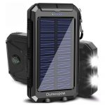 Durecopow Solar Charger, 20000mAh Portable Outdoor Waterproof Solar Power Bank