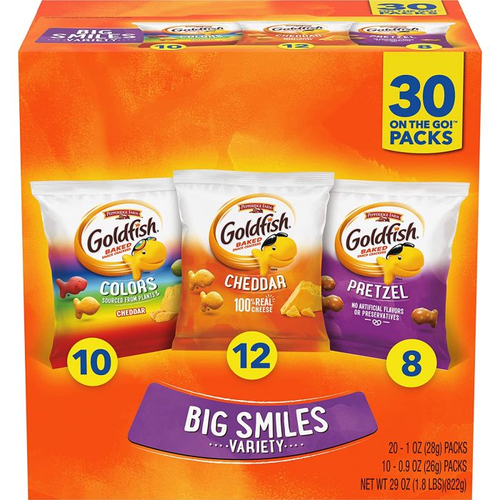 Goldfish Crackers Big Smiles Variety Pack with Cheddar - Image 1