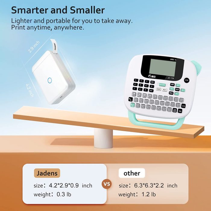 JADENS Label Maker Machine with Tape - Image 2