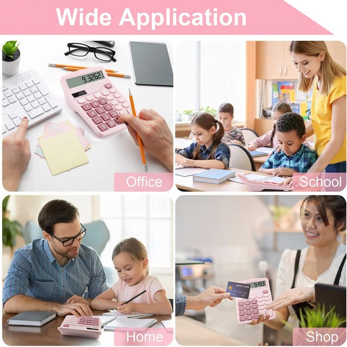 Office Desk Calculator 12 Digits (Pink) - Image 2