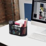 Pipishell Desk Organizer Mesh Desktop Office Supplies Multi-functional Caddy Pen Holder - Image 2