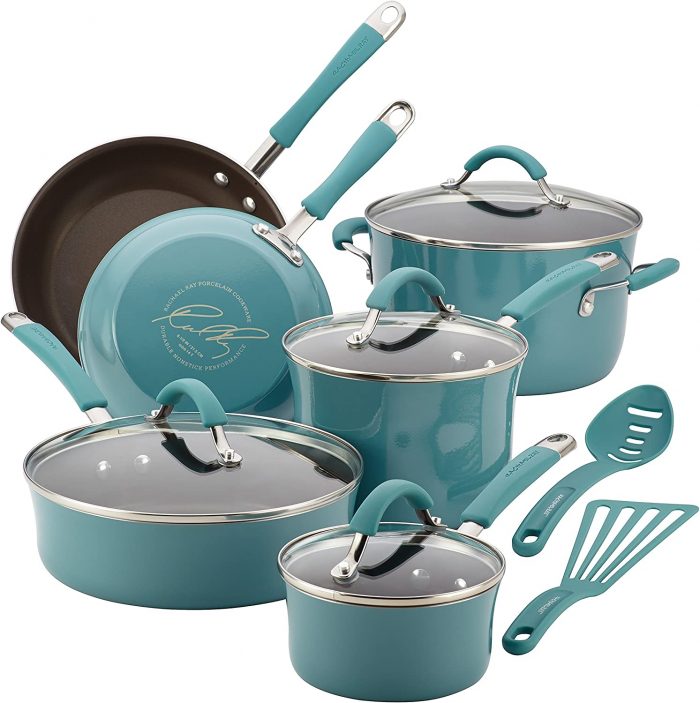 Rachael Ray Cucina Nonstick Cookware Pots and Pans Set - Image 1