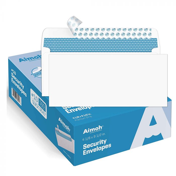Security Self-Seal Envelopes, Windowless Design, Premium Security Tint Pattern - Image 1