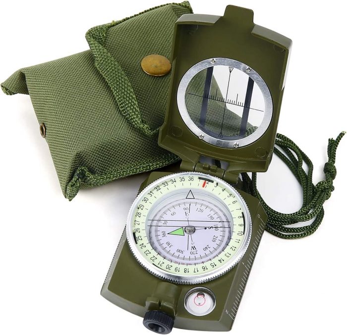 Compass, Sportneer Compass Survival Compass Hiking Lensatic Compass - Image 1