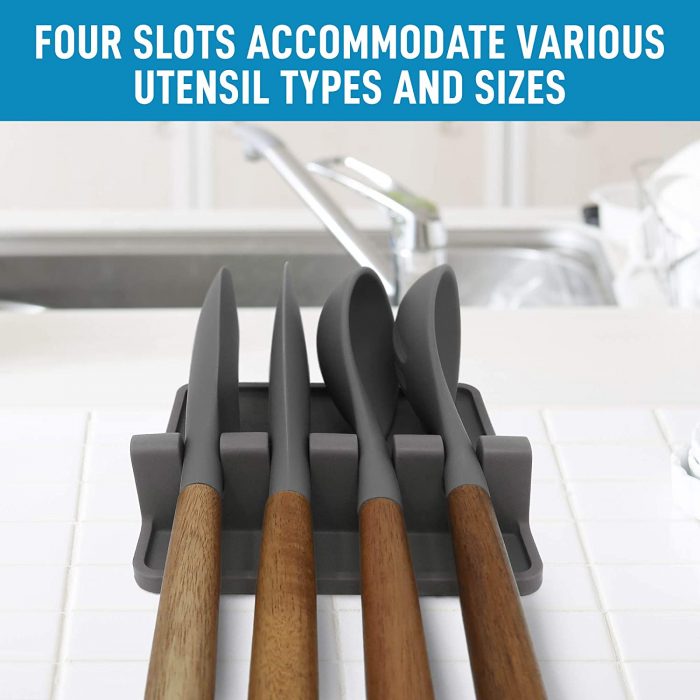 Zulay Kitchen Silicone Utensil Rest with Drip Pad for Multiple Utensils - Image 2