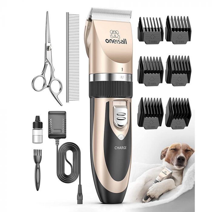 oneisall Dog Shaver Clippers Low Noise Rechargeable Cordless Electric Quiet Hair Clippers - Image 1